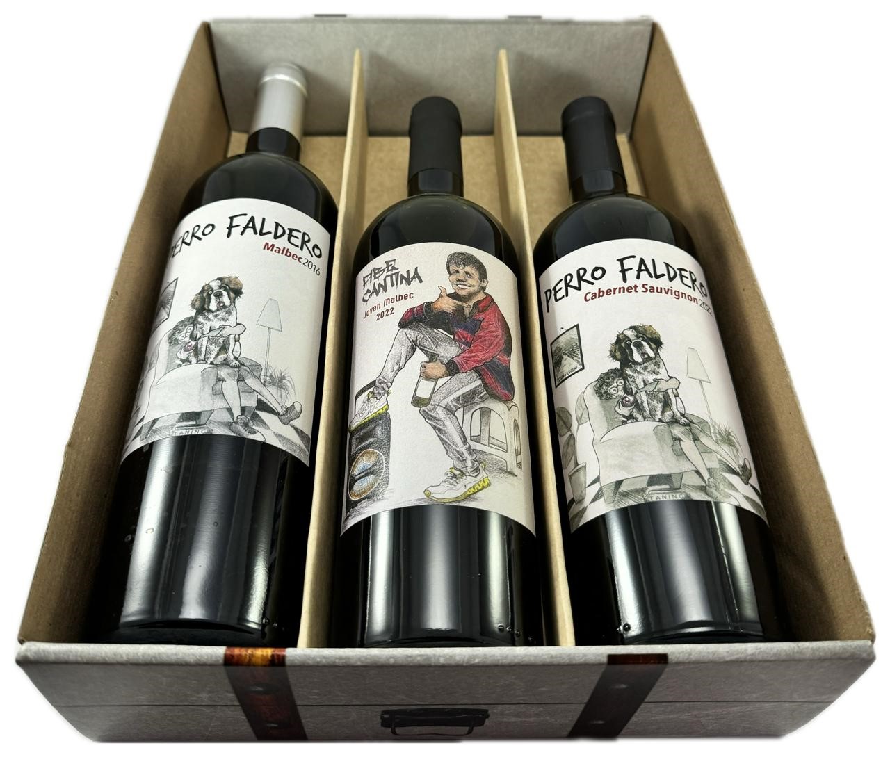 perro malbec 2016 + pibe joben malbec 2022 + perro cabernetsauvignon 2022